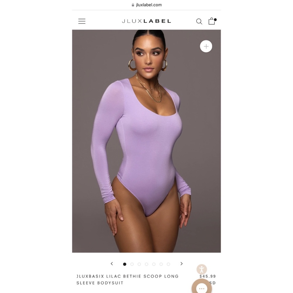 *NEW* JLUXBASIX LILAC BETHIE SCOOP LONG SLEEVE BODYSUIT